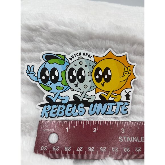 Dutch Bros Sticker April 2024 Rebels Unite Earth Moon Sun Coffee ECLIPSE New - Picture 4 of 4